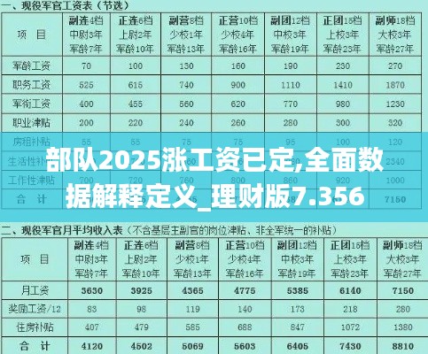 部队2025涨工资已定,全面数据解释定义_理财版7.356
