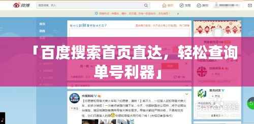 「百度搜索首页直达,轻松查询单号利器」