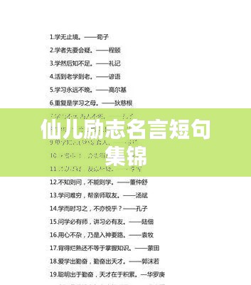 仙儿励志名言短句集锦